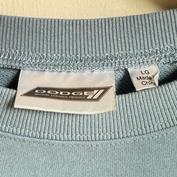 Dodge Charger Cropped Sweatshirt Blue Raw Hem Graphic Women’s L - Picture 3 of 5